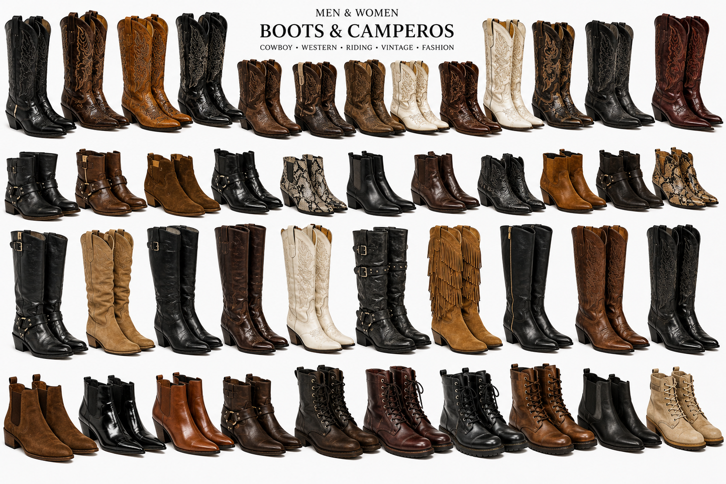 Vintage Boots & Cowboy Boots Mix – Men & Women