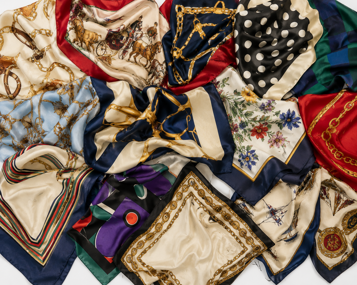 VINTAGE SILK SCARVES — 100% SILK